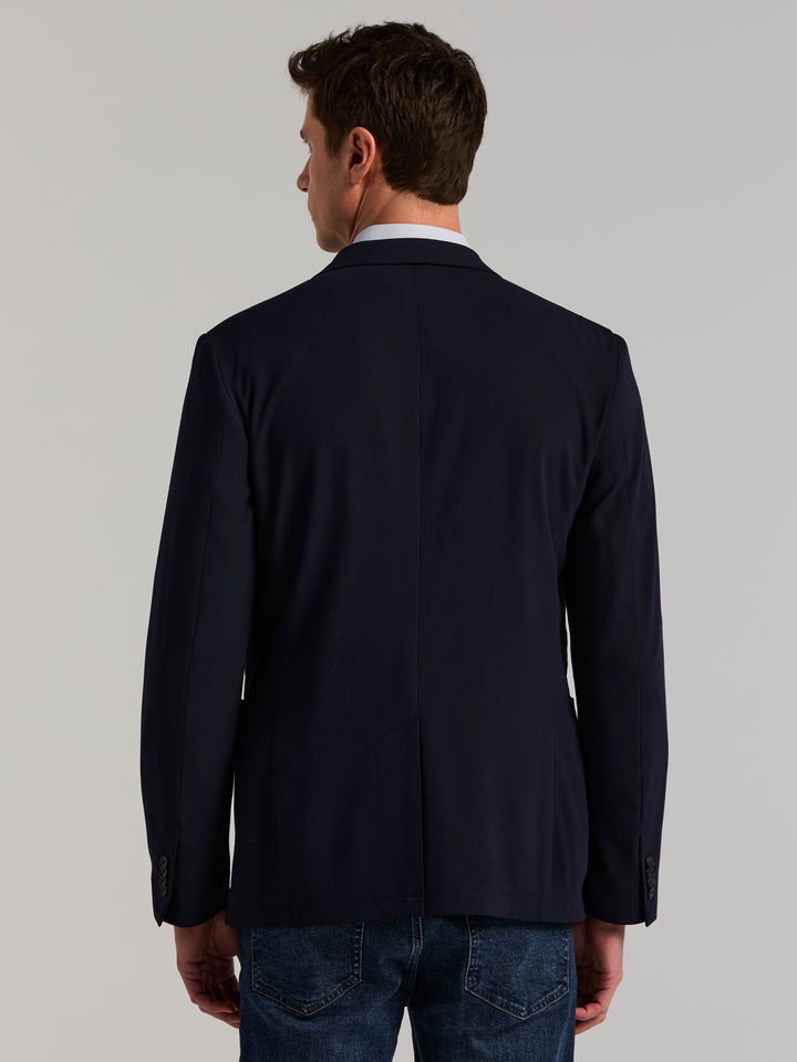 Slim Fit Seersucker Suit Jacket (Navy) 