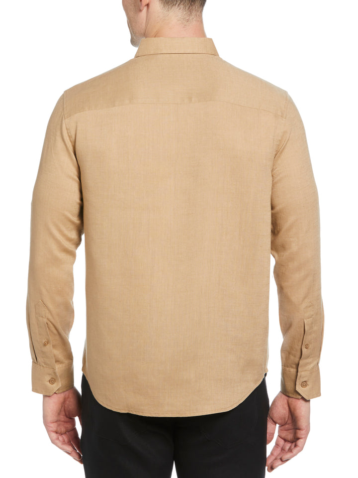 Linen Blend Wrinkle-Resistant Shirt (Cornstalk) 