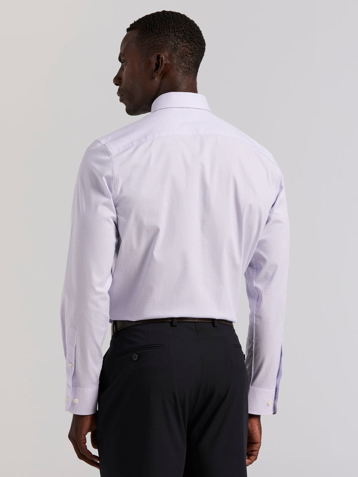 Cotton Mini Plaid Slim Fit Shirt (Orchid Petal) 