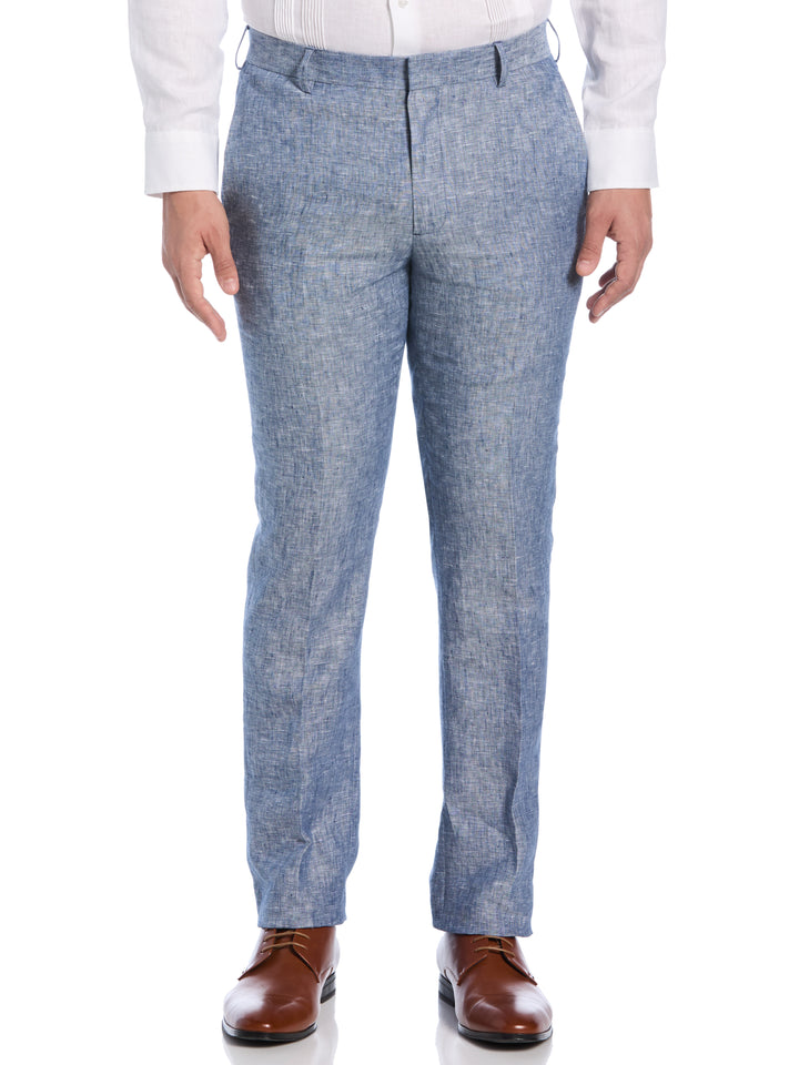 Delave Linen Flat Front Pant (Ensign Blue) 