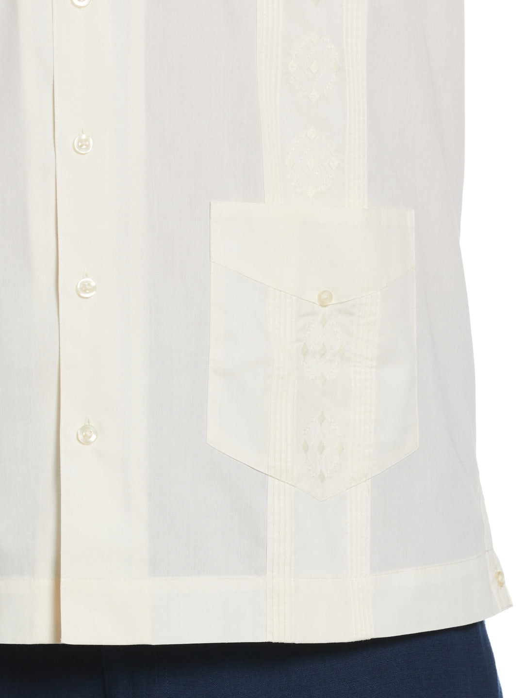 Big & Tall Poplin Guayabera Shirt (Ivory) 