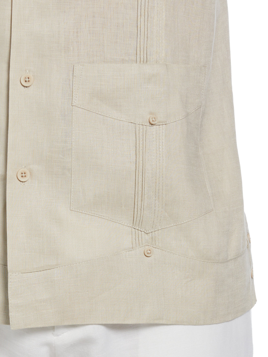 Linen Short Sleeve Guayabera Shirt (Natural Linen) 