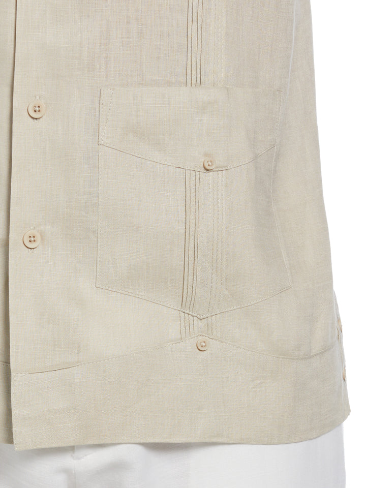Linen Short Sleeve Guayabera Shirt (Natural Linen) 