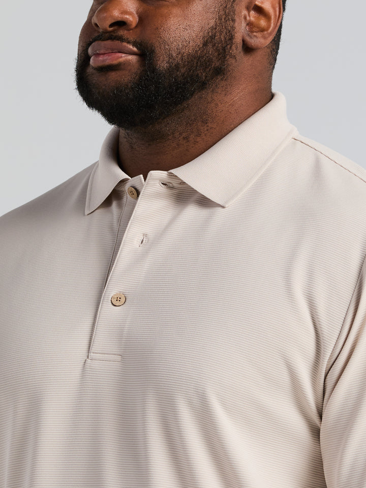 Big & Tall Ottoman Polo Shirt (Moonbeam) 