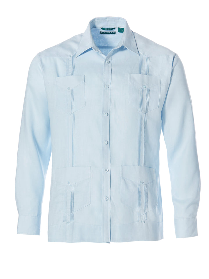 Linen Guayabera Shirt (Cashmere Blue) 