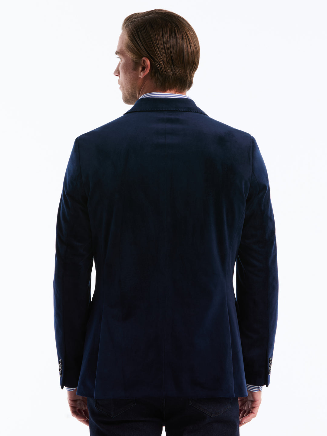 Slim Velvet Dinner Suit Jacket (Dark Sapphire) 