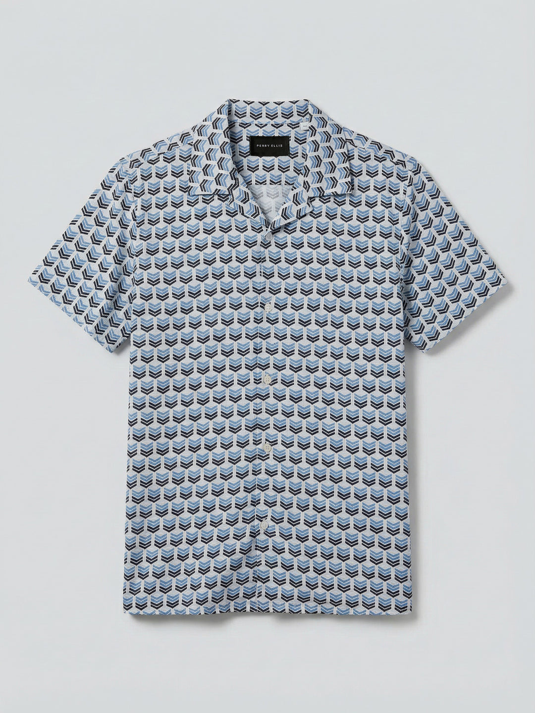Dobby Print Camp Collar Shirt (Dutch Blue) 