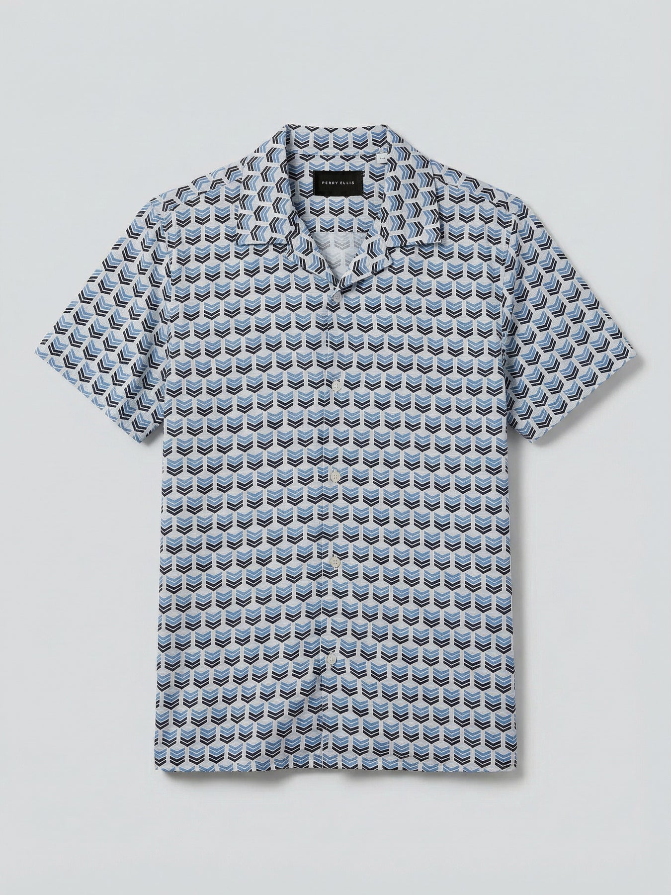 Dobby Print Camp Collar Shirt – Perry Ellis