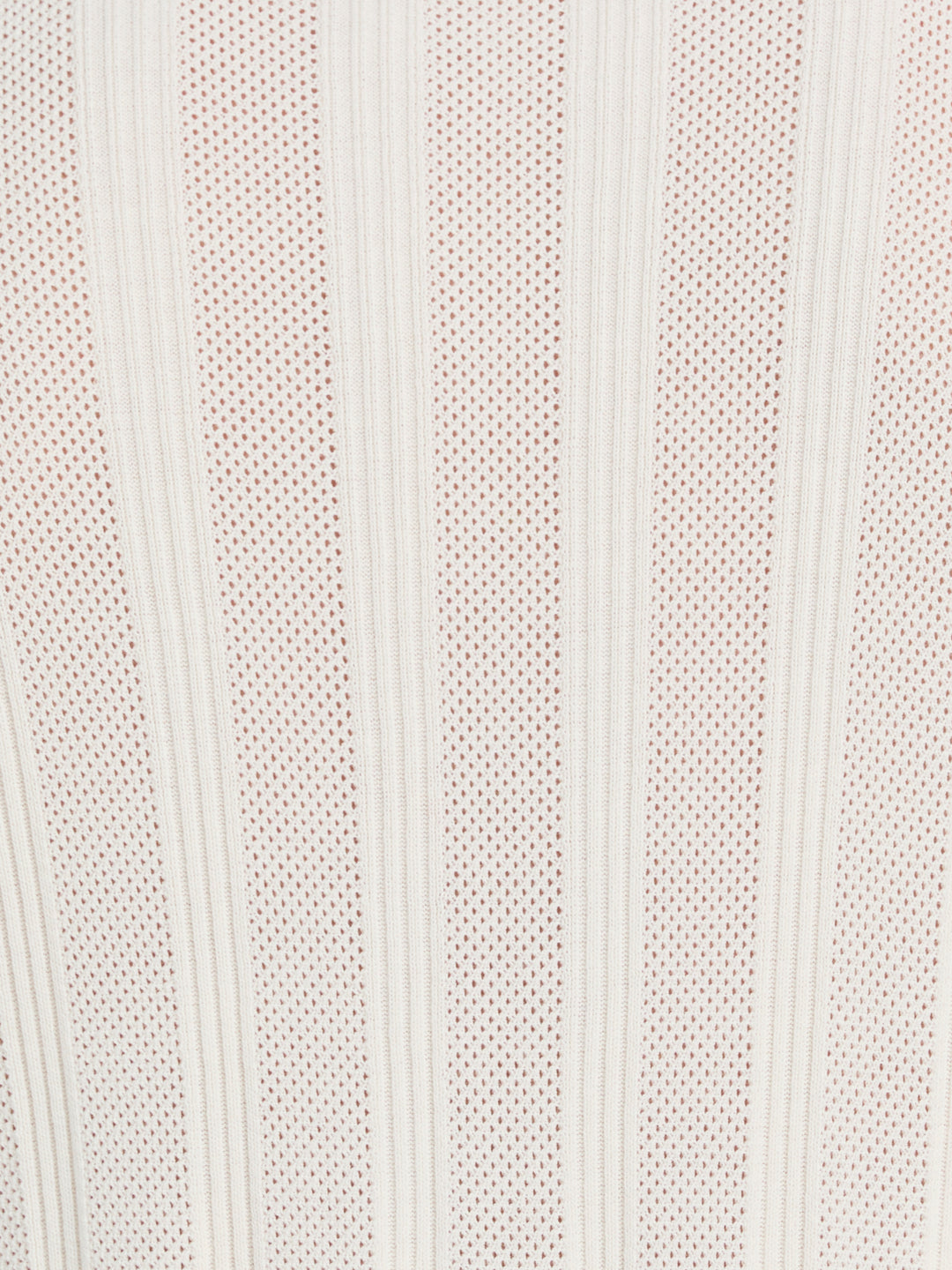 Mesh Stripe Short Sleeve Sweater (Egret) 