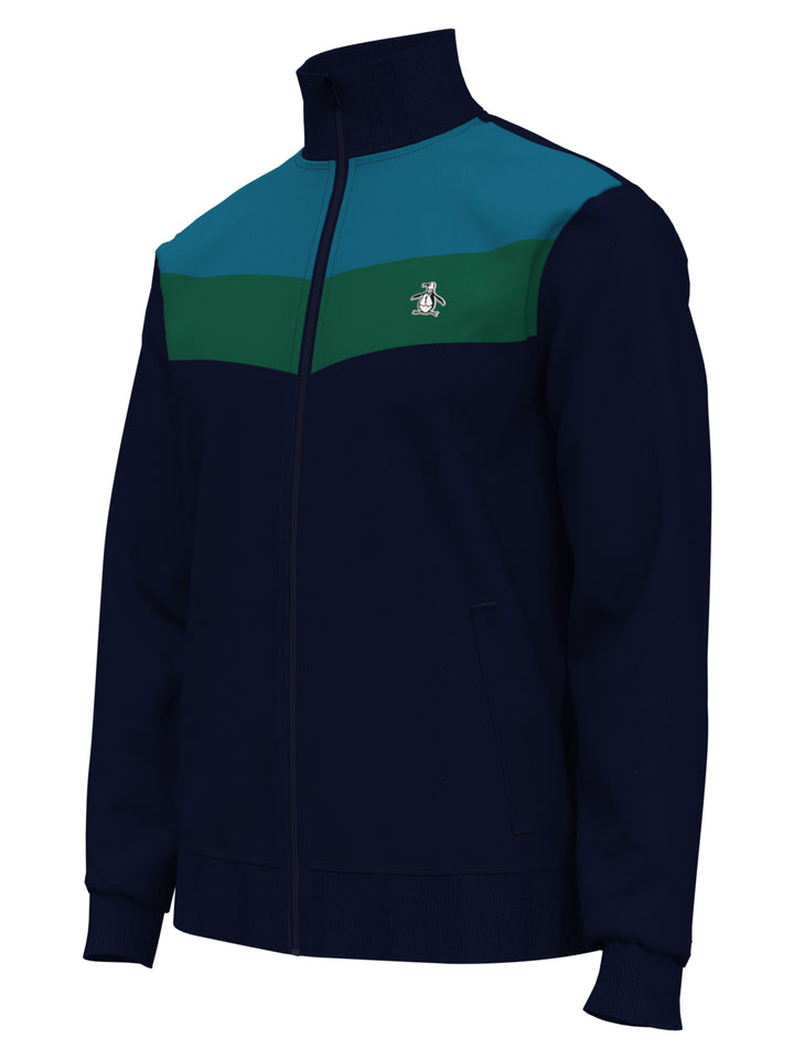 Colorblock Fleece Track Jacket (Dark Sapphire) 