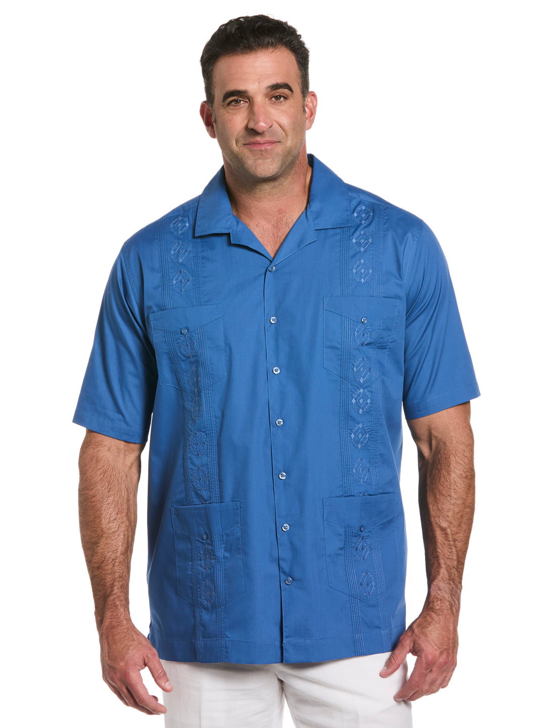 Big & Tall Poplin Guayabera Shirt (Delft) 