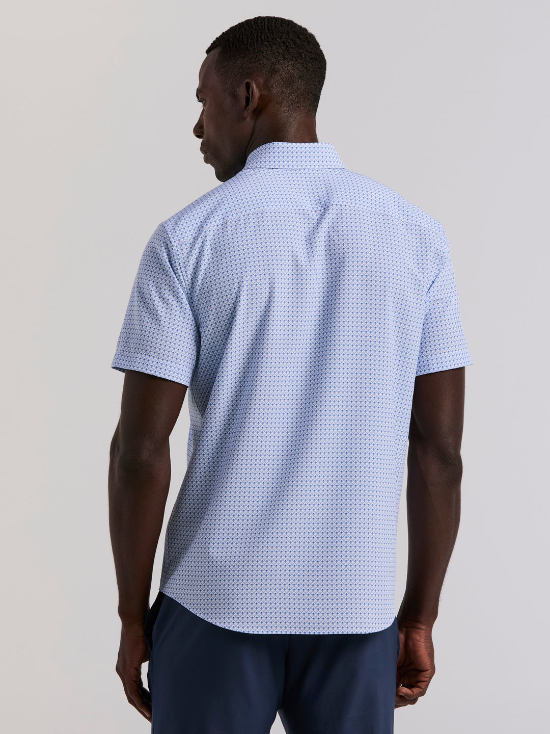 Slim Fit Cube Geometric Print Shirt (Kentucky Blue) 