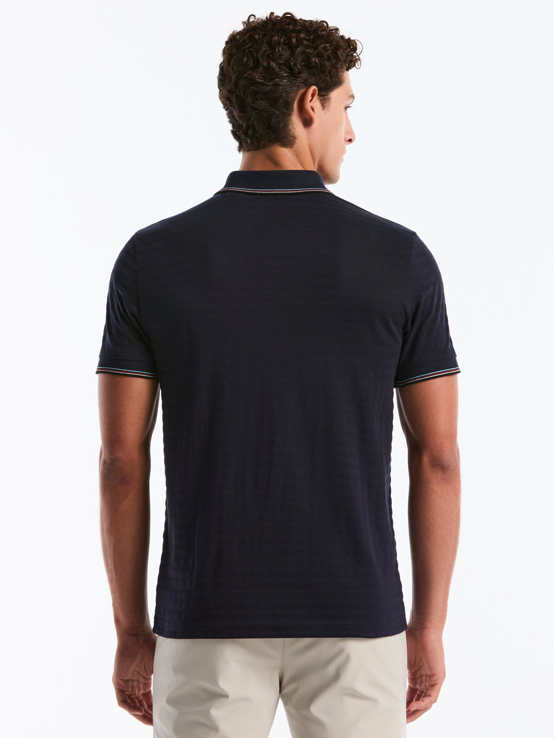 Solid Striped Polo Shirt (Dark Sapphire) 