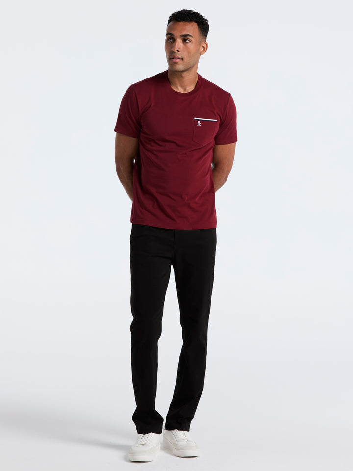 Jersey Earl Tape Tipped Pocket Tee (Cabernet) 