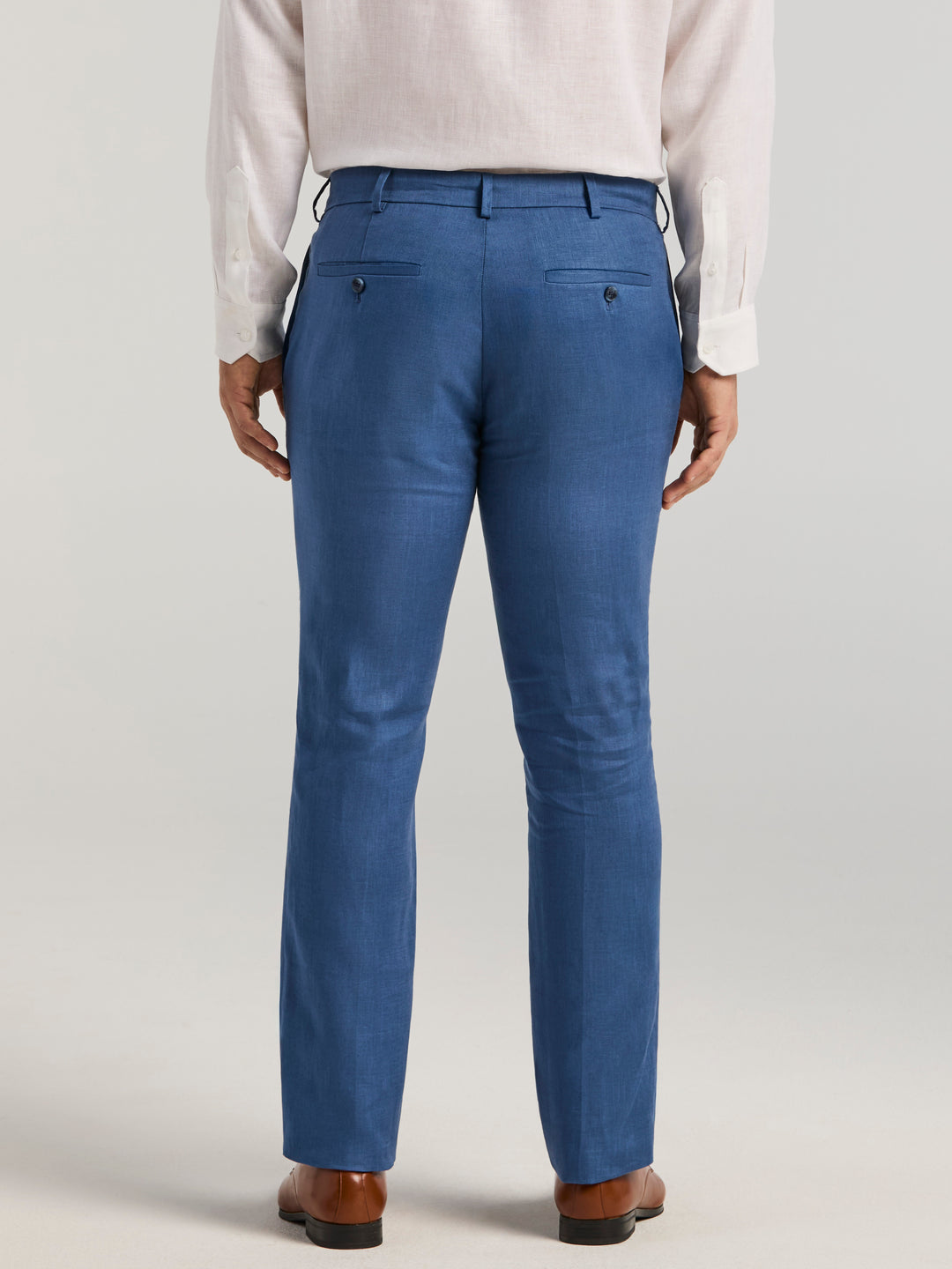 Delave Linen Flat Front Pant (True Navy) 
