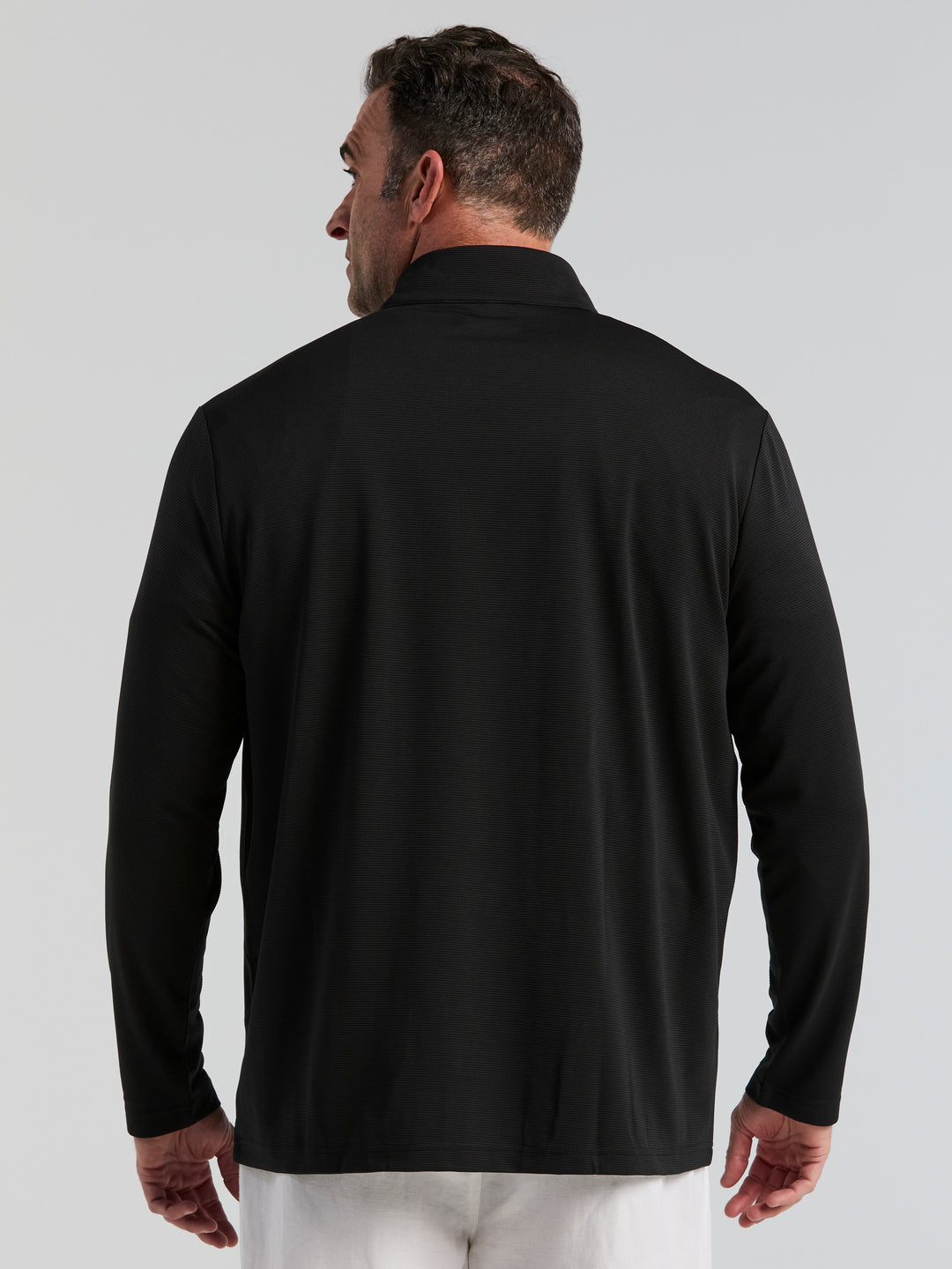 Big & Tall 1/4 Zip Long Sleeve Sweater (Jet Black) 