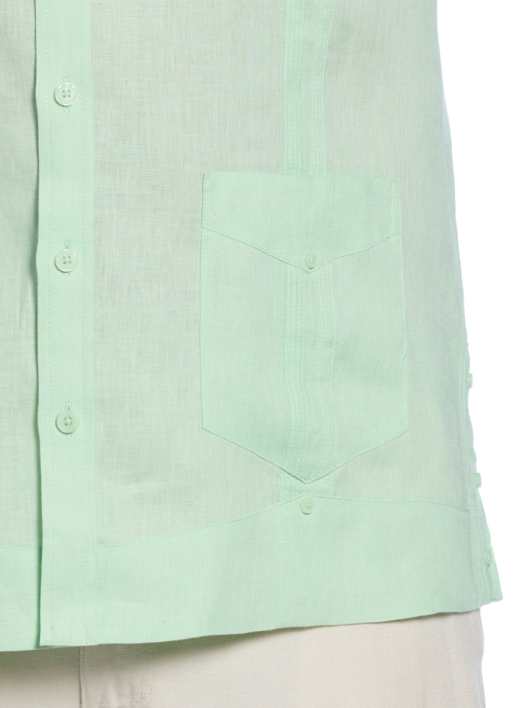 Big & Tall Linen Guayabera Shirt (Pastel Green) 