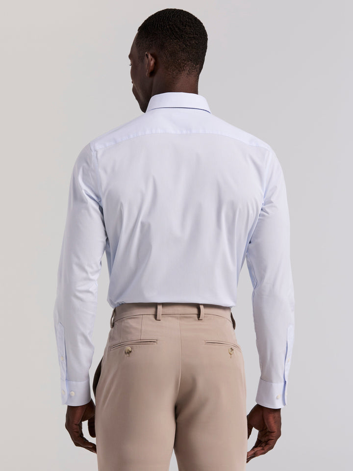 Slim Fit Micro Stripe Long Sleeve Shirt (Kentucky Blue) 