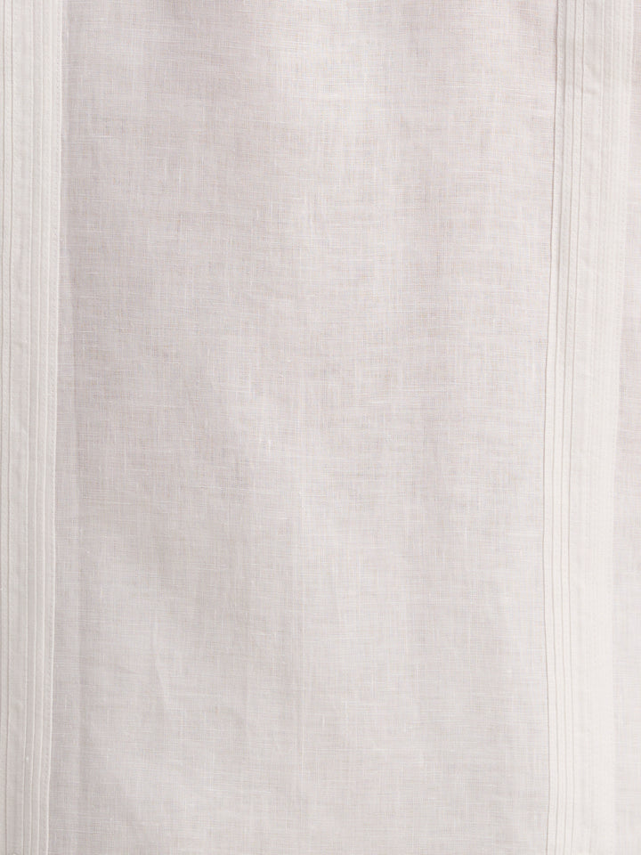 Linen Short Sleeve Guayabera Shirt (Bright White) 
