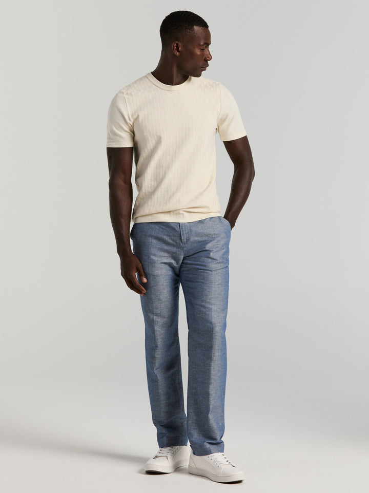 Short Sleeve Geo Texture Crew Sweater (Birch) 