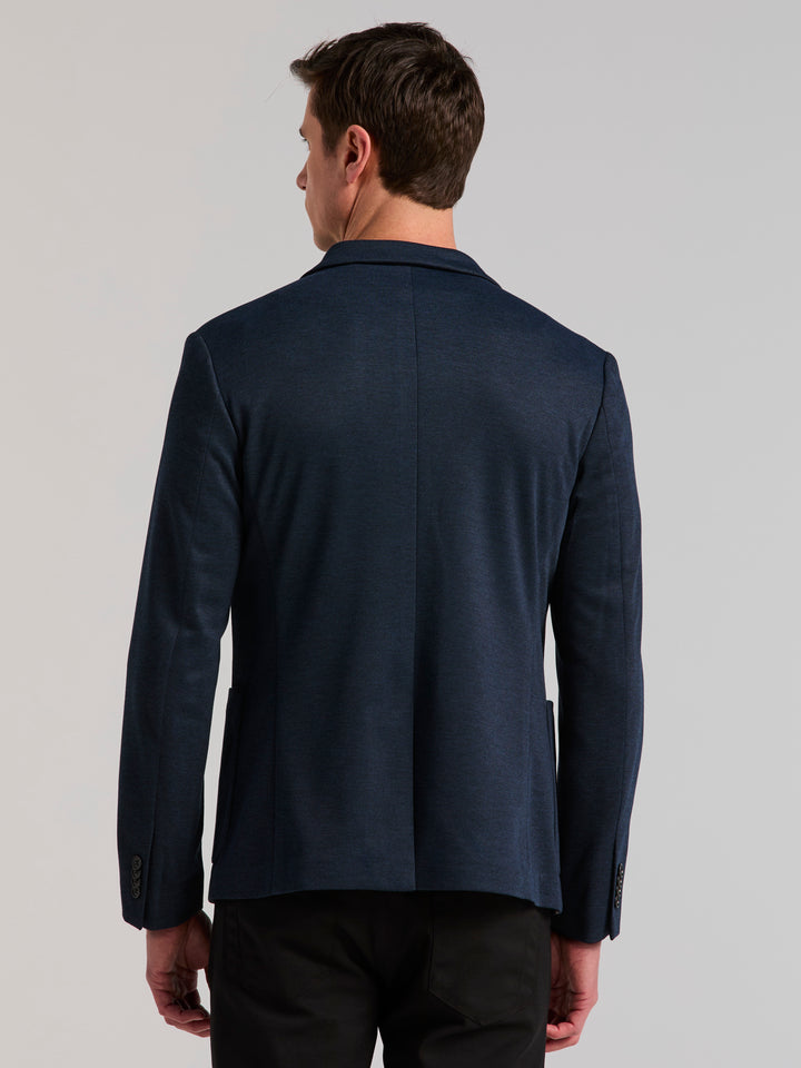 Slim Fit Jacquard Sport Jacket (Navy) 