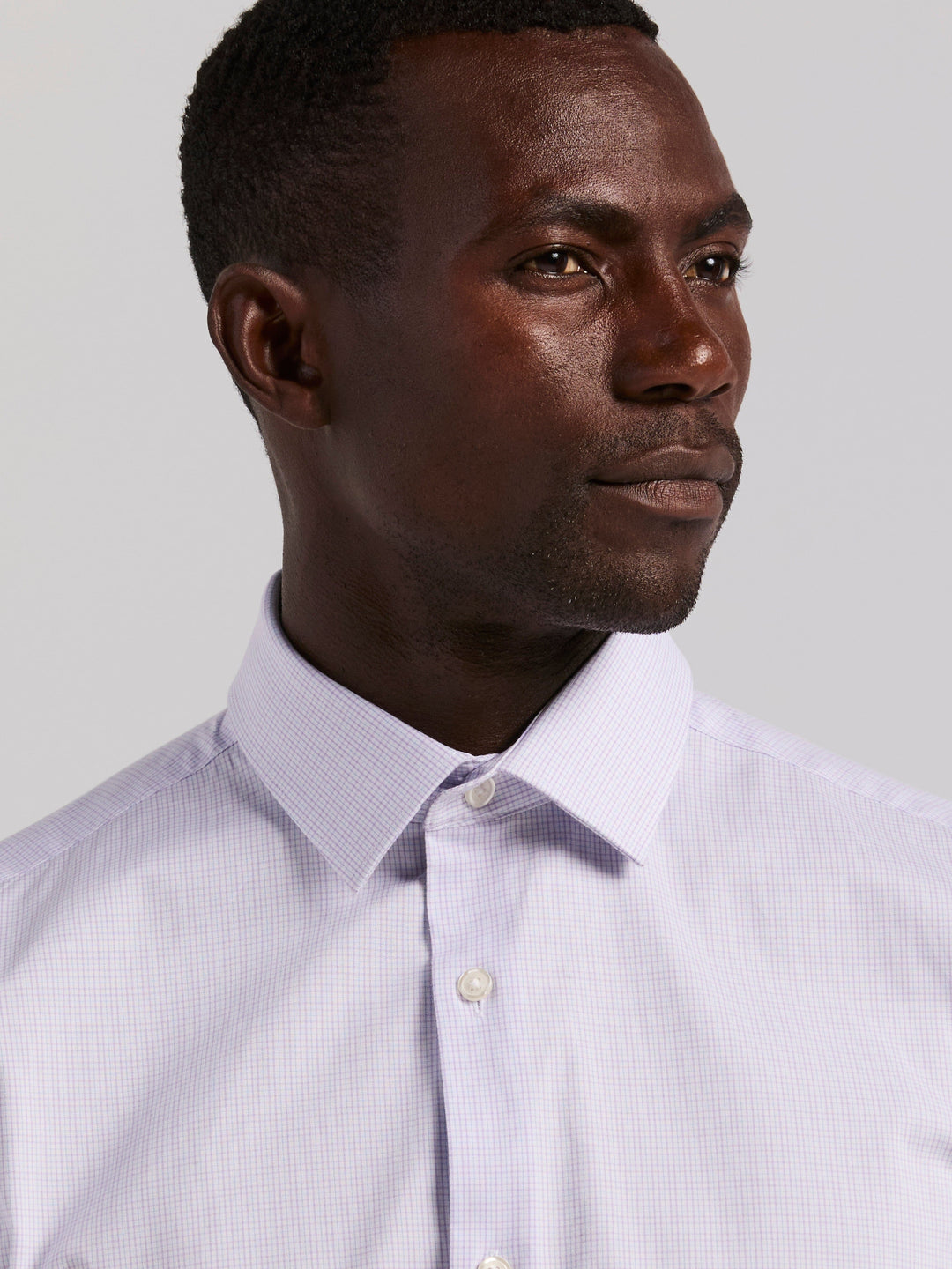 Cotton Mini Plaid Slim Fit Shirt (Orchid Petal) 