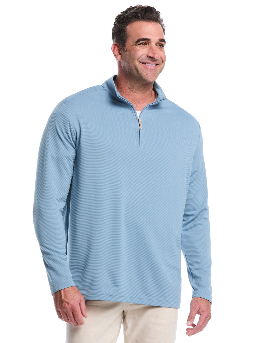 Big & Tall 1/4 Zip Long Sleeve Sweater (Windward Blue) 
