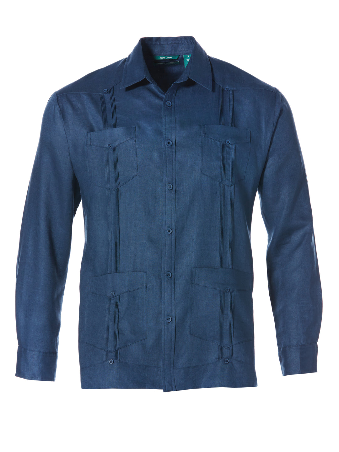 Linen Guayabera Shirt (Ensign Blue) 