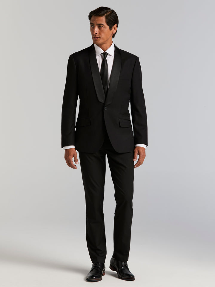 Slim Fit Tuxedo Jacket (Black) 