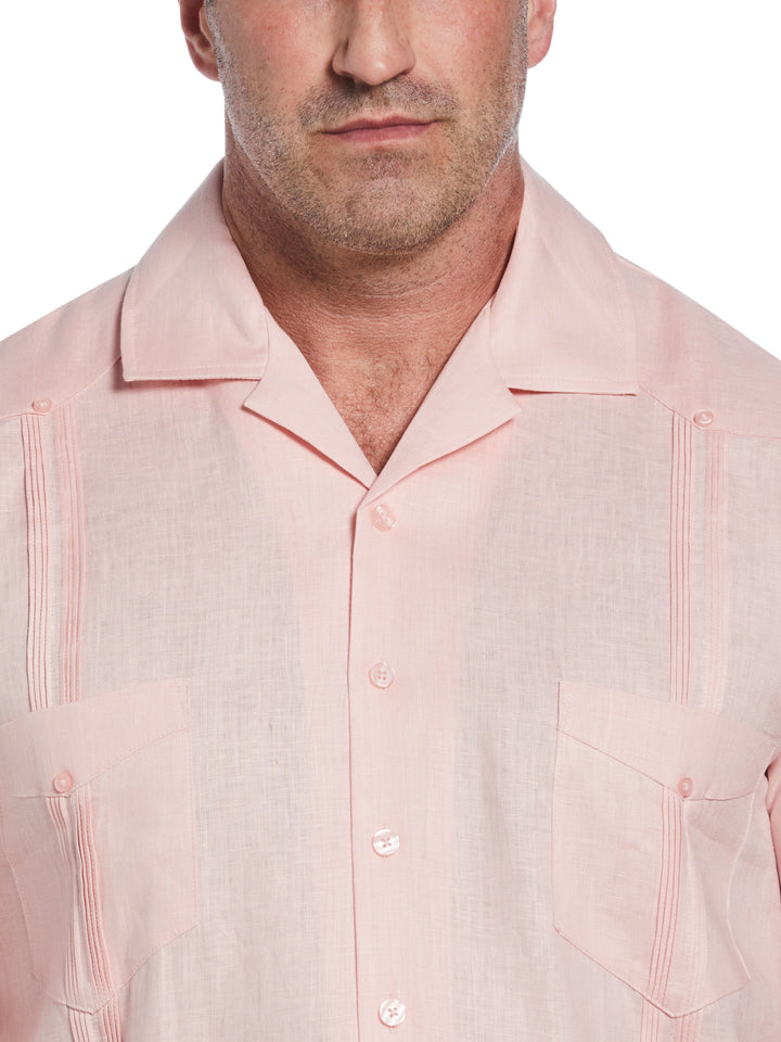 Linen Guayabera Shirt (Silver Pink) 