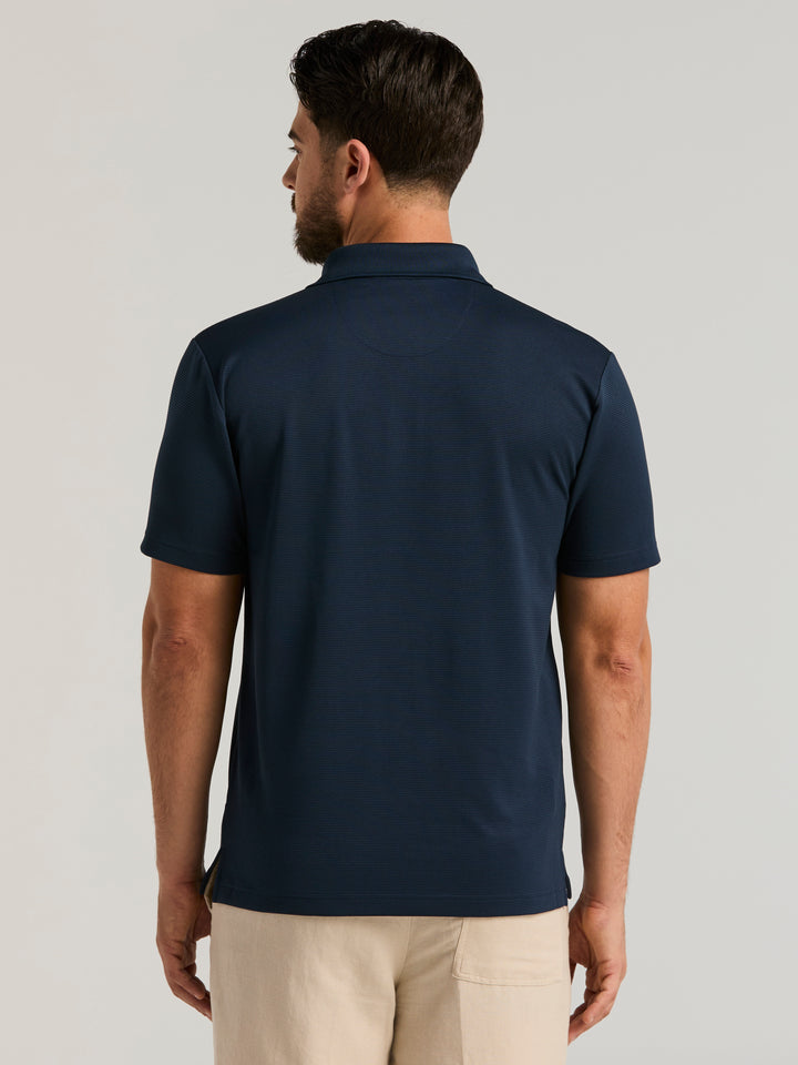 Wicking Ottoman Golf Polo Shirt (Dress Blues) 