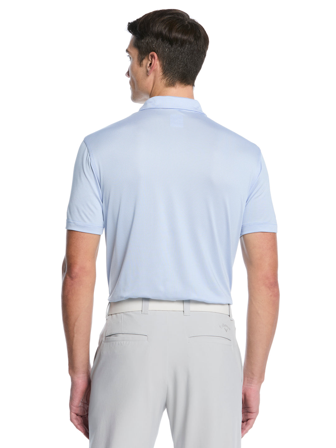 Fine Line Stripe Golf Polo Shirt (Chambray) 