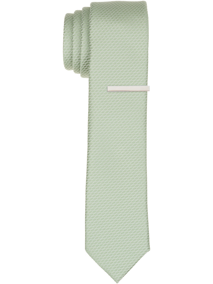 Solid Plain weave Micro Slim Tie (Green) 