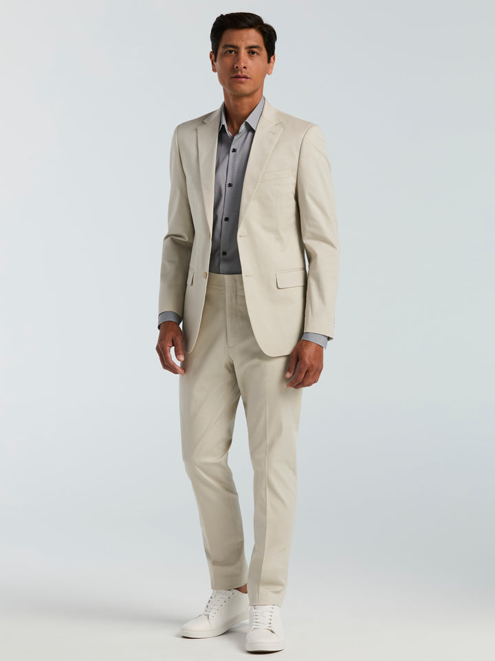 Skinny-Fit Solid Suit Pant (Cream) 