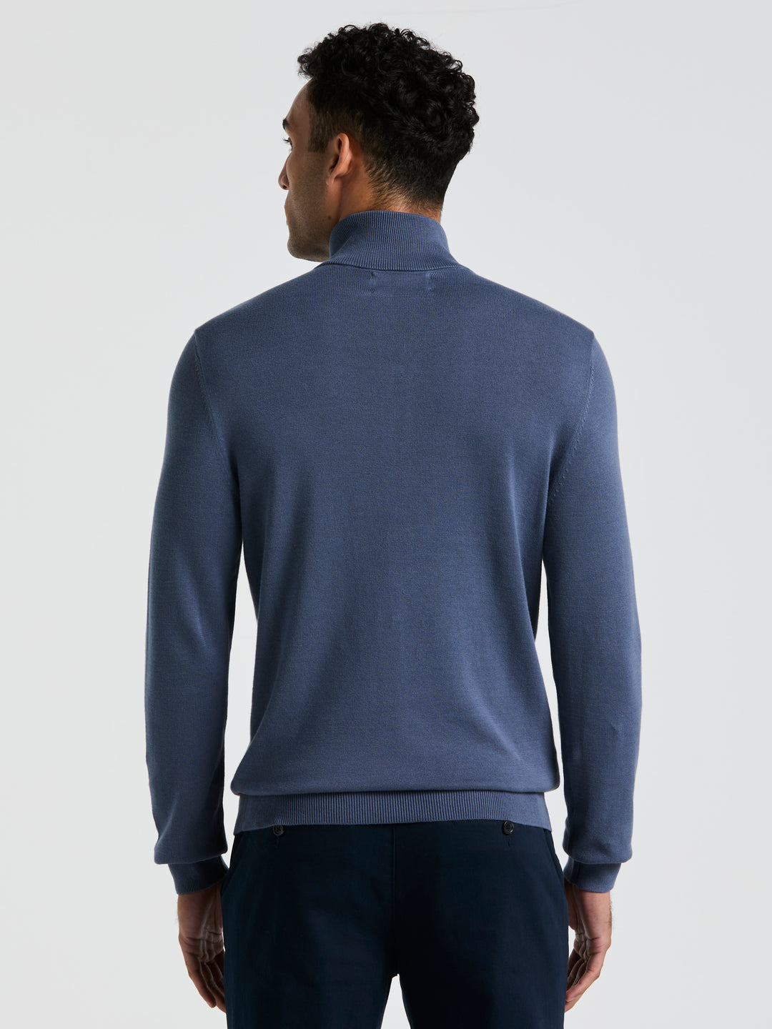 1/4 Zip Cotton Jersey Sweater (Vintage Indigo) 