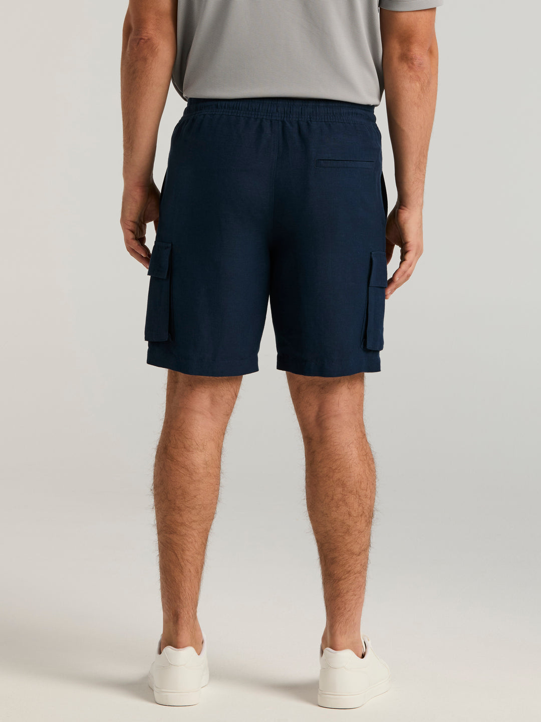 Linen Blend 8" Cargo Short (Dress Blues) 