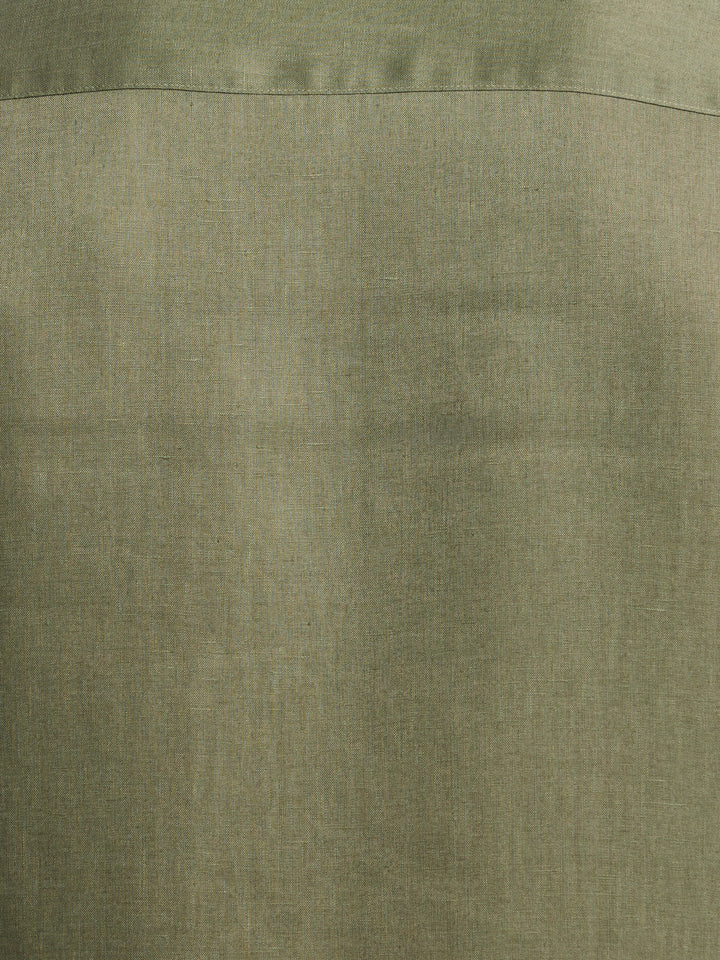 Linen Blend Wrinkle-Resistant Shirt (Olivine) 