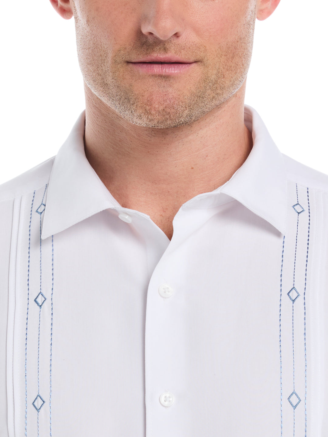Embroidered Panel Shirt (Brilliant White) 