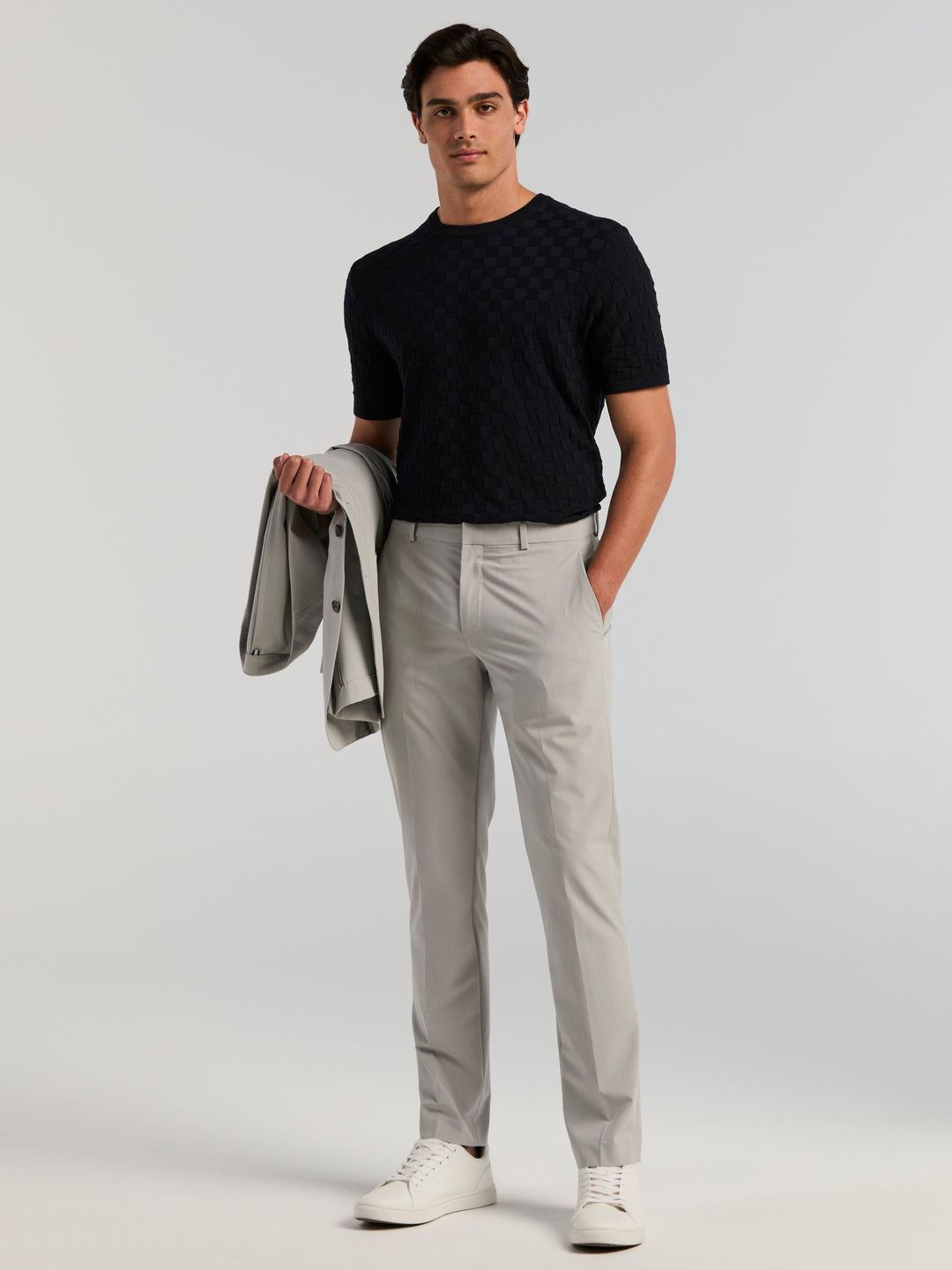 Slim Fit Total Stretch Suit Pants (Quiet Gray) 