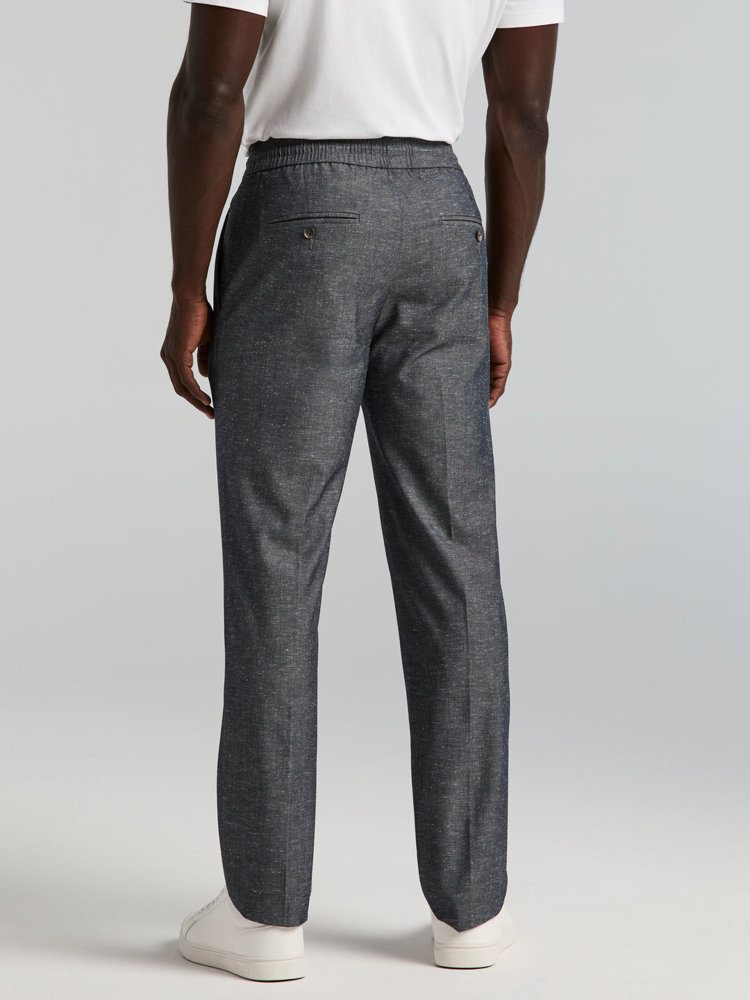 Slim Fit Linen Drawstring Pants (Dark Sapphire) 