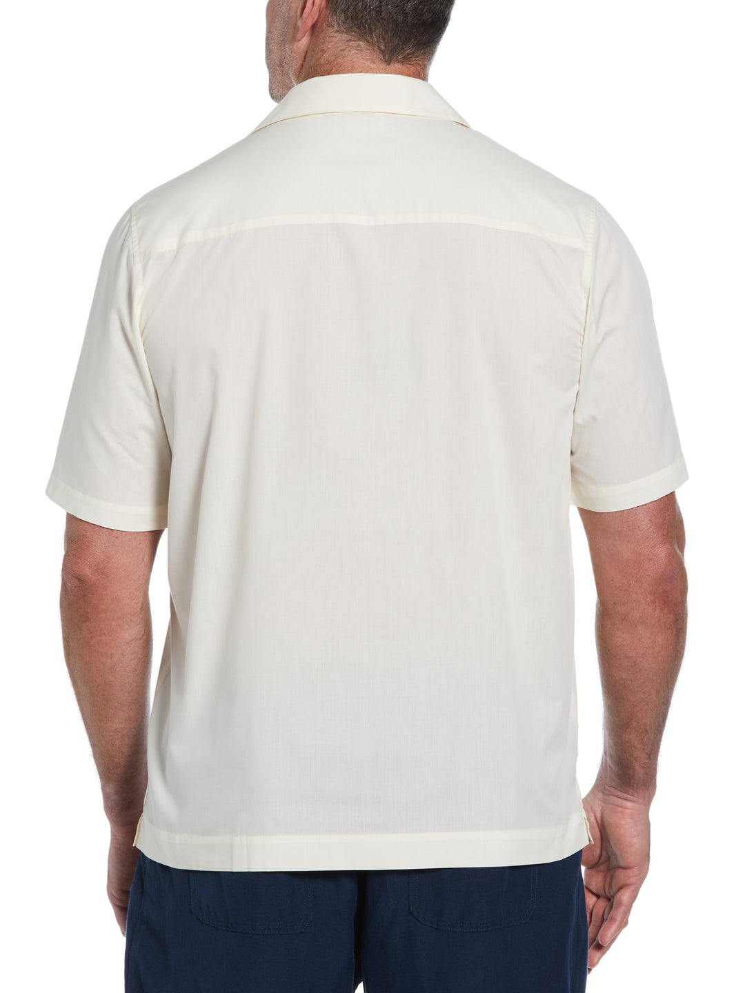 Big & Tall Poplin Guayabera Shirt (Ivory) 