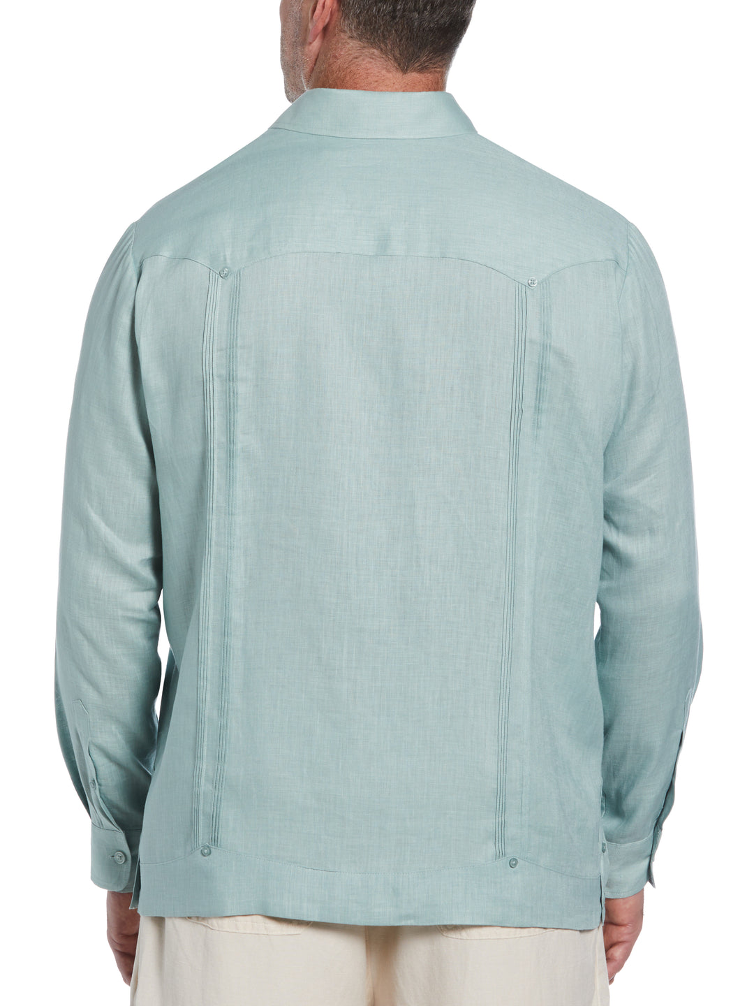 Big & Tall Linen Guayabera Shirt (Blue Surf) 