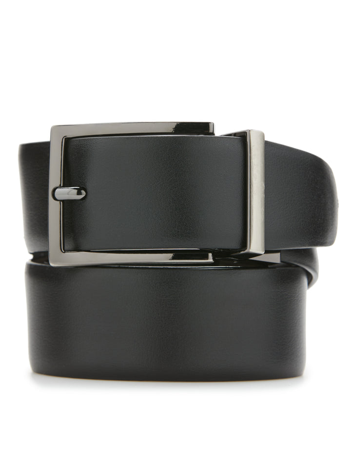 Wavy Black Leather Belt (Blk20) 
