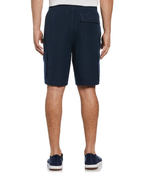 Big and Tall Linen Blend Pull-On Cargo Short (Dress Blues) 