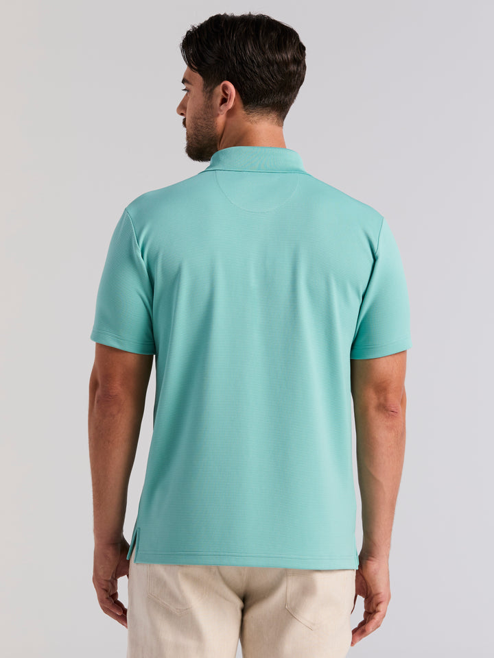 Wicking Ottoman Golf Polo Shirt (Nile Blue) 