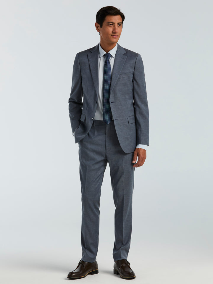 Skinny-Fit Textured Suit Pant (Blue) 