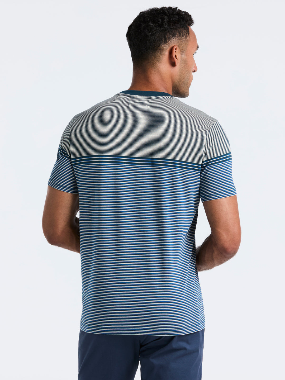 Engineered Stripe Jersey Tee (Reflecting Pond) 