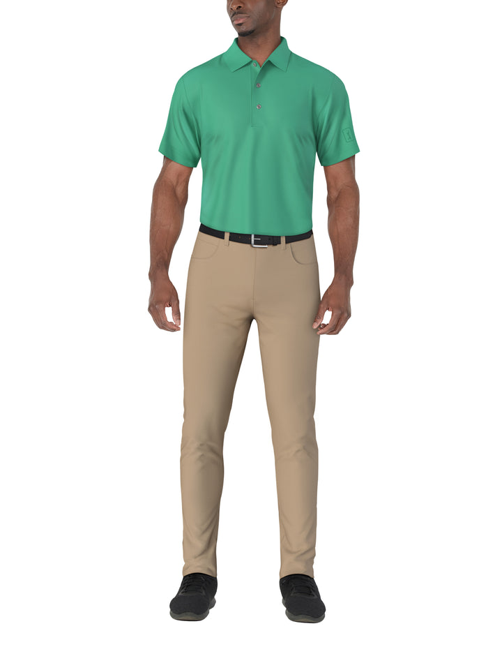SS Airflux Solid Mesh Polo W/ Rib Collar (Ceramic) 