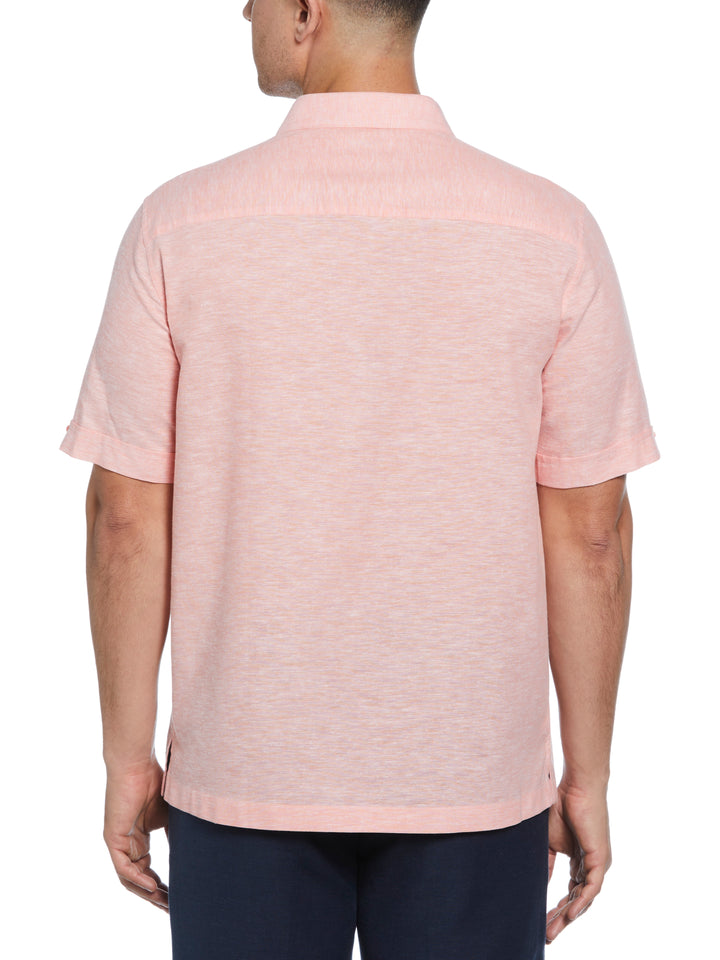 Linen Blend Tuck Panel Shirt (Lantana) 