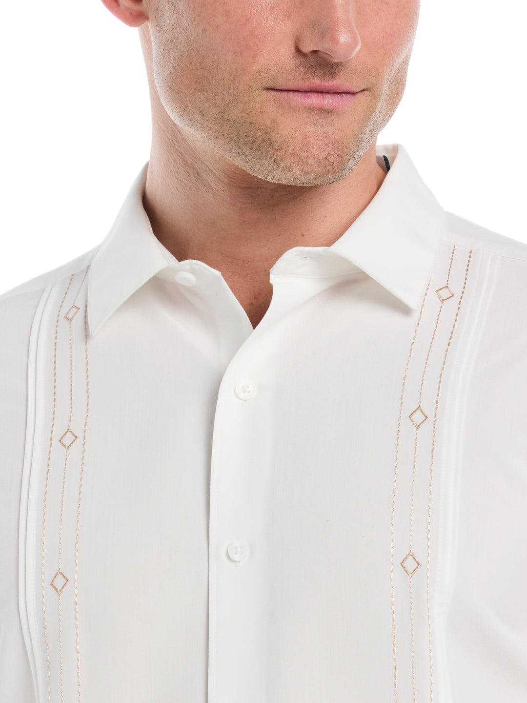 Embroidered Panel Shirt (Egret) 